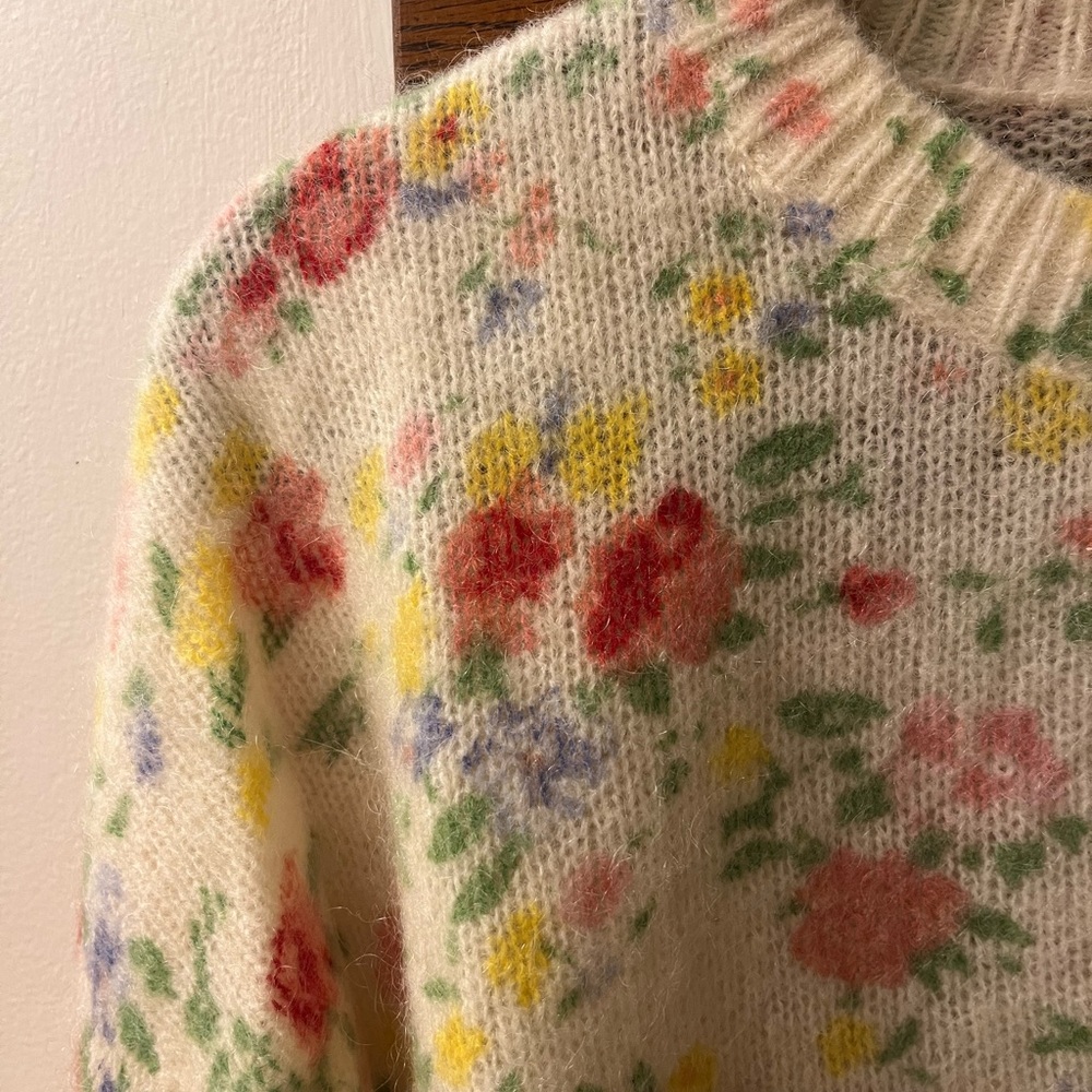 Sezane Pauline Multicolor Floral Sweater - Picture 2 of 4
